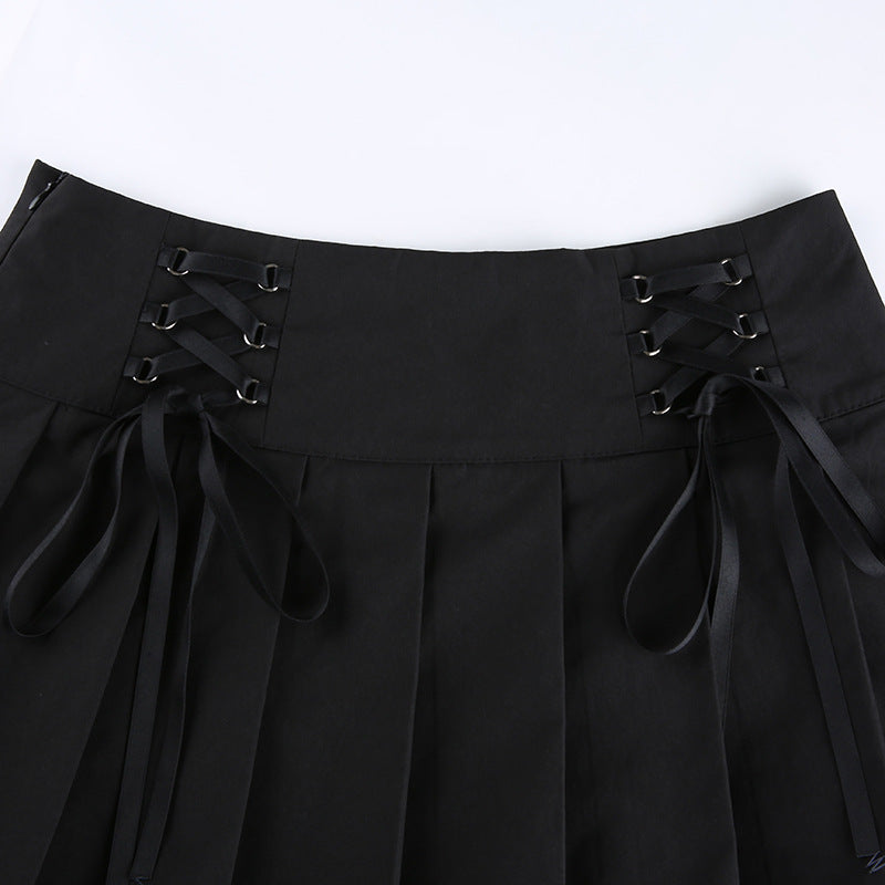 Lace-Edged Pleated Skirt