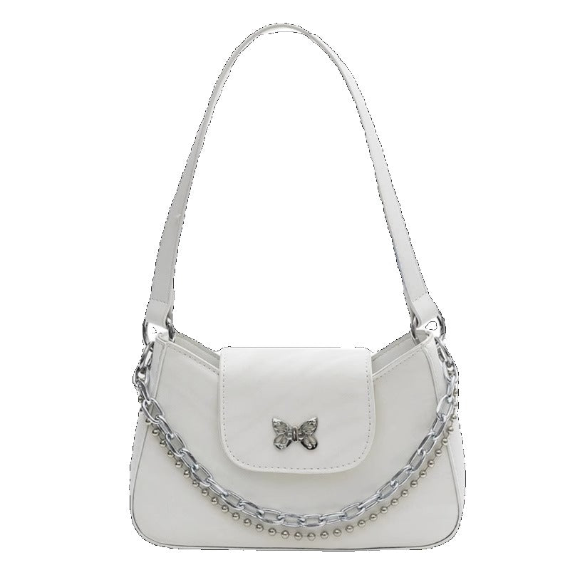 Butterfly Silver Strap Bag