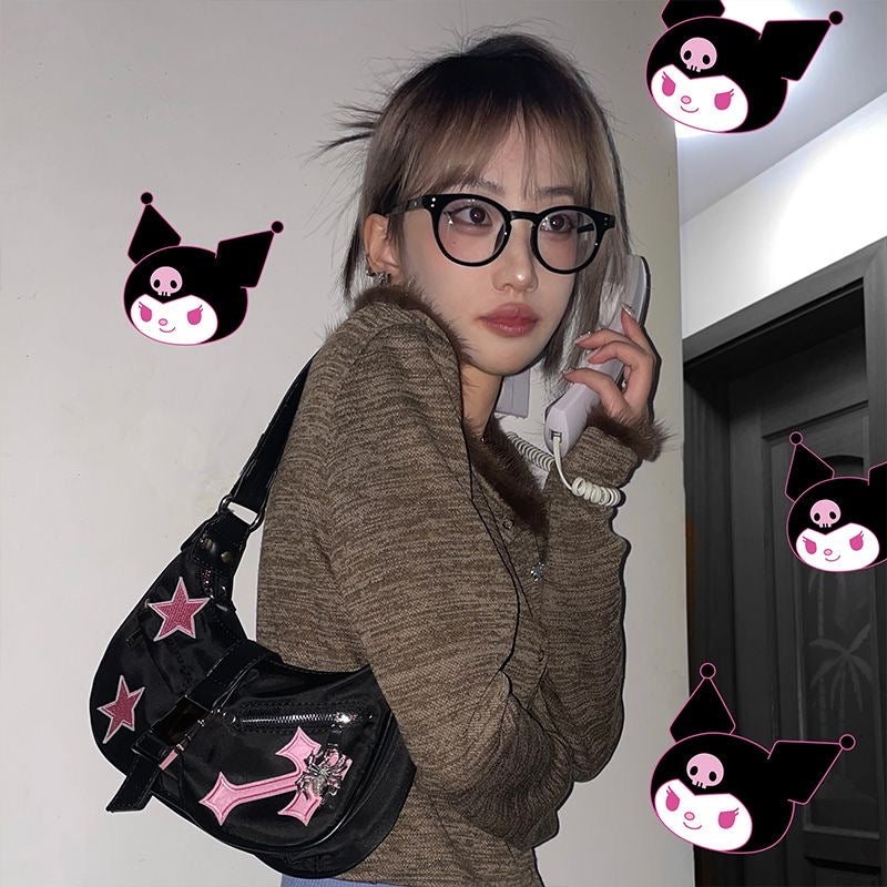 Black Pink Fusion  Shoulder Bag