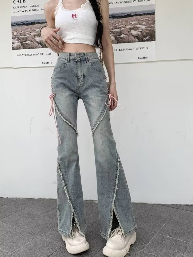 Blush Bandana Flared Jeans