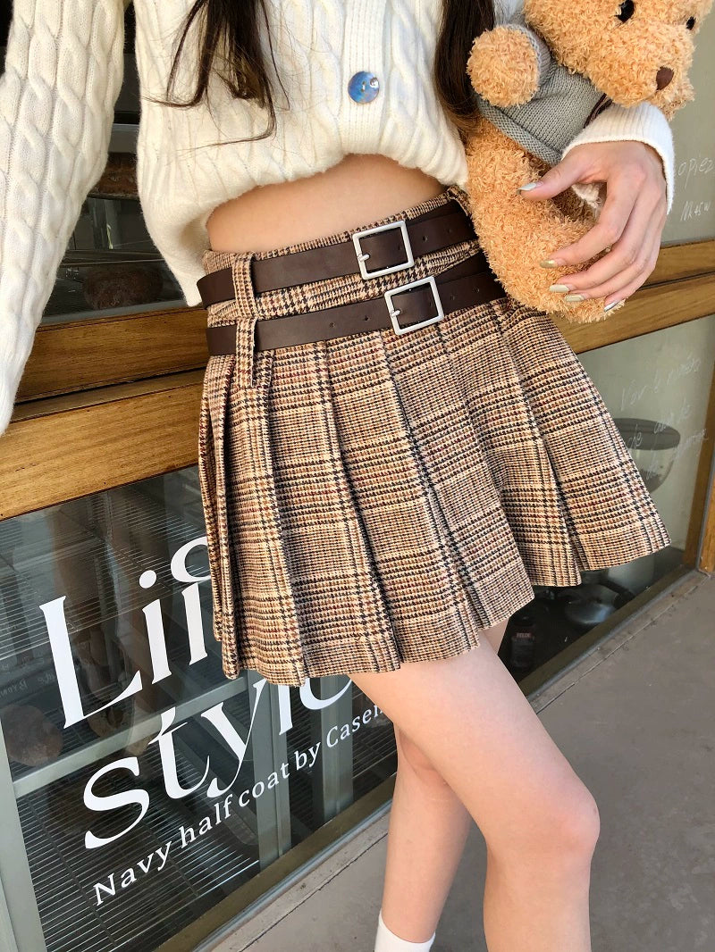 Jinny Plaid College Skirt