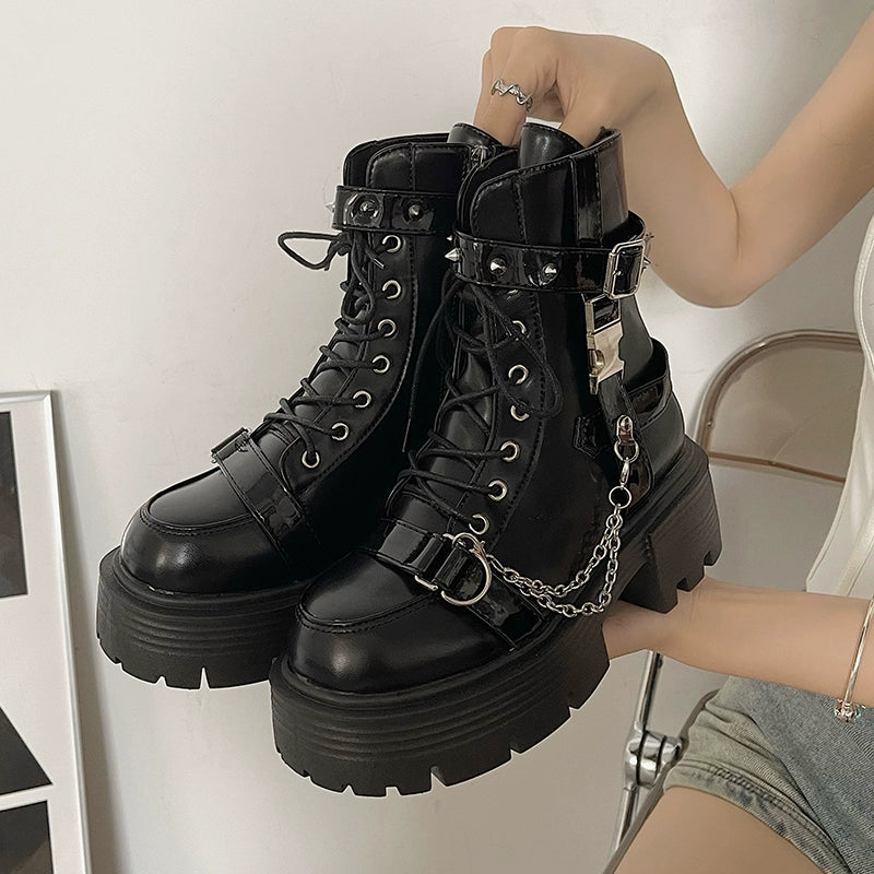 Black Punk Chain Boots