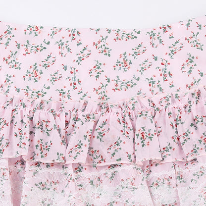 Coquette Floral Mini Layer Skirt
