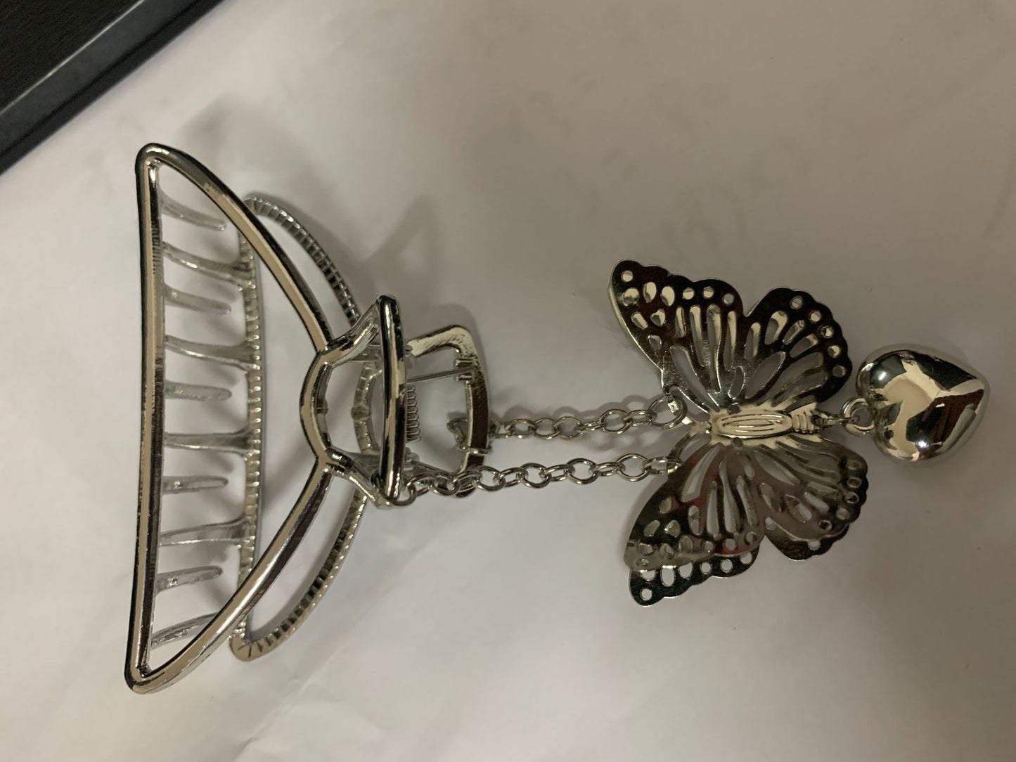 Silver Butterfly Claw Clip