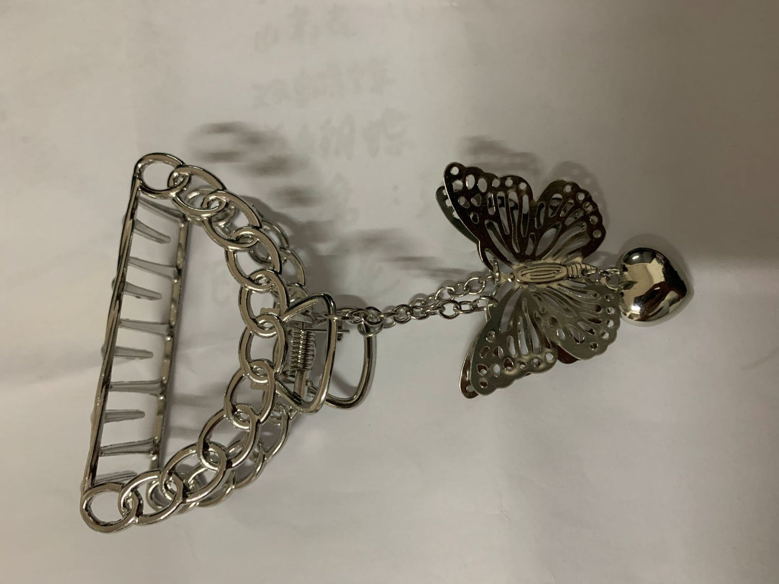 Silver Butterfly Claw Clip