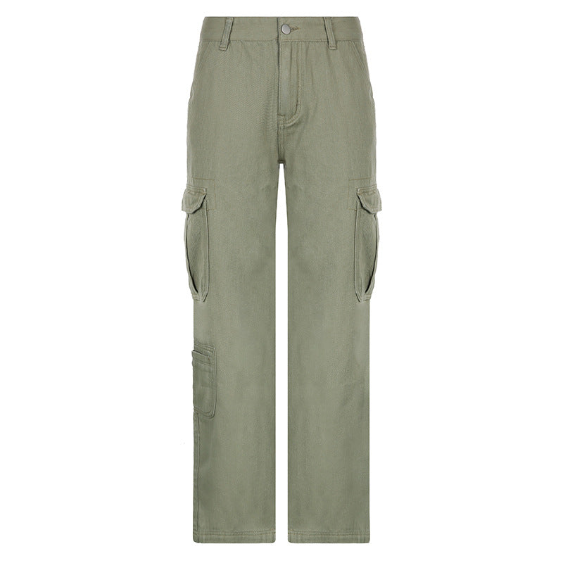 Green Plain Cargo Pants