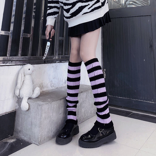 Striped Knit Calf Warmer