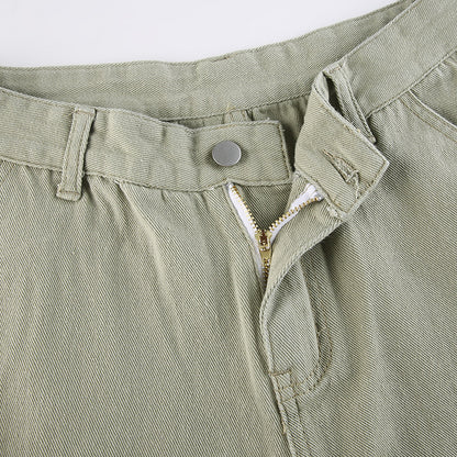 Green Plain Cargo Pants